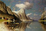 Adelsteen Normann Canvas Paintings - Fjordlandskap
